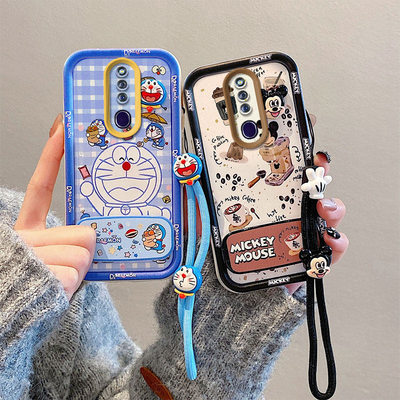卡通可爱适用oppoF11pro手机壳opop F11Pr0潮流0pp0f11pro立体公仔f11pr0手绳镜子支架少女保护套磨砂防摔潮,淘宝优惠券,粉丝福利购,淘宝优惠卷