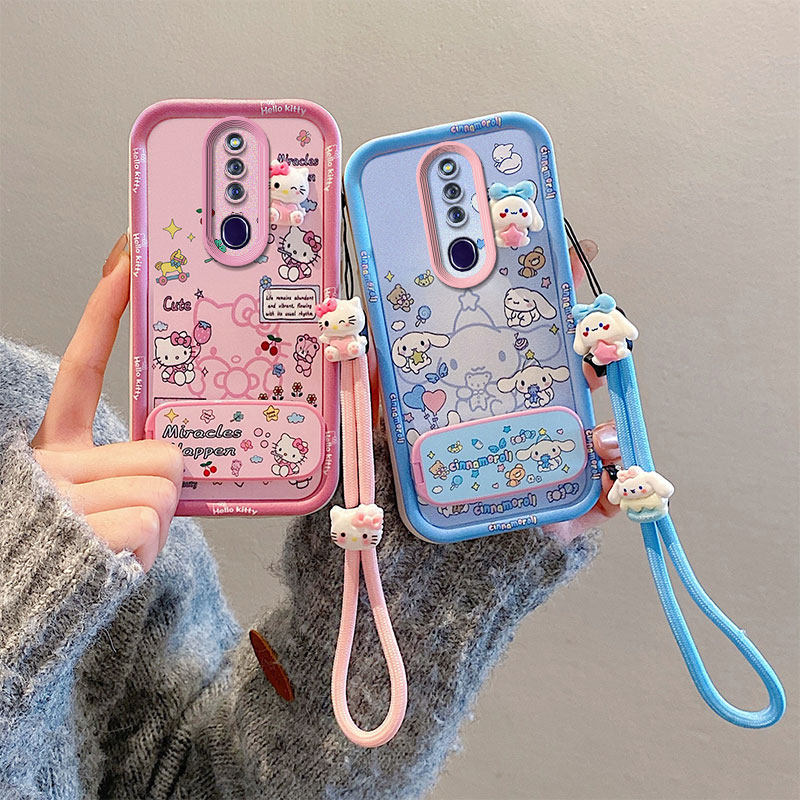 卡通可爱适用oppoF11pro手机壳opop F11Pr0潮流0pp0f11pro立体公仔f11pr0手绳镜子支架少女保护套磨砂防摔潮,淘宝优惠券,粉丝福利购,淘宝优惠卷