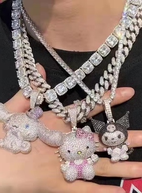 NLP新品锆石Hello Kitty卡通吊坠项链个性百搭设计