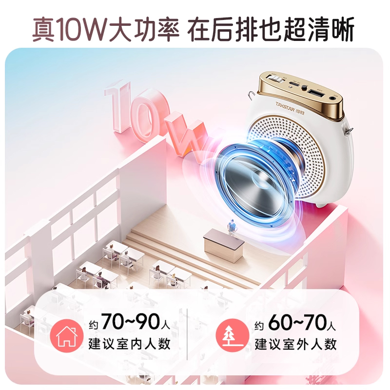 得胜E10W无线领夹小蜜蜂扩音器教师上讲课专用耳麦克风喇叭扬声器 - 图3
