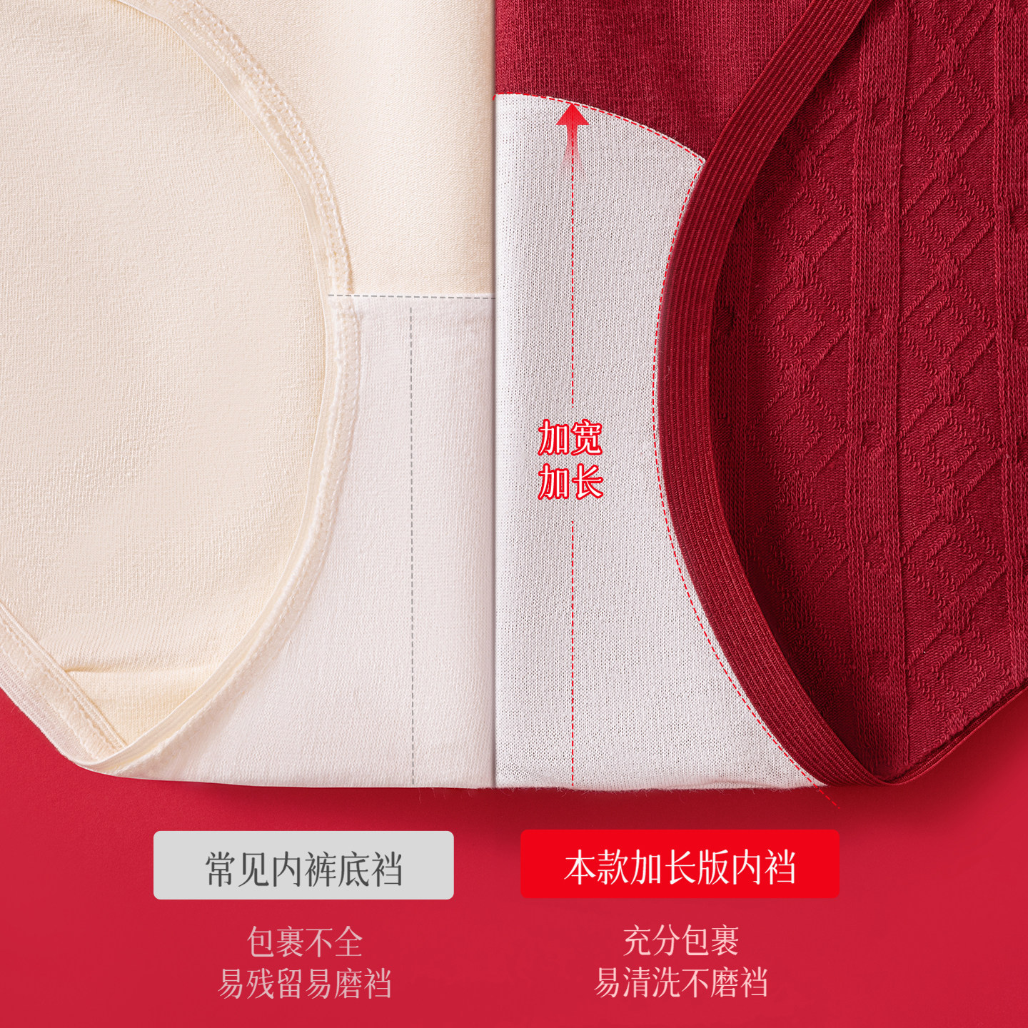本命年红色内裤女马年新款纯棉10A抗菌加长裆低腰不夹臀三角短裤,淘宝优惠券,粉丝福利购,淘宝优惠卷
