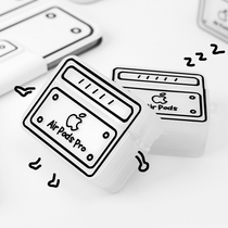 Secondary meta-airpods2 protective sleeve silicon drilling square application Apple wireless headphone pro shell 3 generations frosted white through