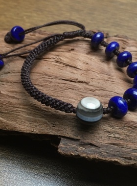 DIY原创手工绳编青金石手链女款