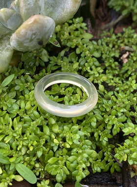 精品香槟金黄玉髓戒指女高冰起光无优化马料原色无烧指环18/18+mm