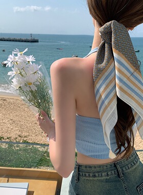 春秋洋气丝毛小方巾韩版装饰丝巾女护颈领巾发带防晒头巾薄款围巾
