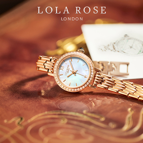 Lola Rose满天星气质小金表 ，白母贝表盘黑玛瑙表冠，送女生老婆气质礼物