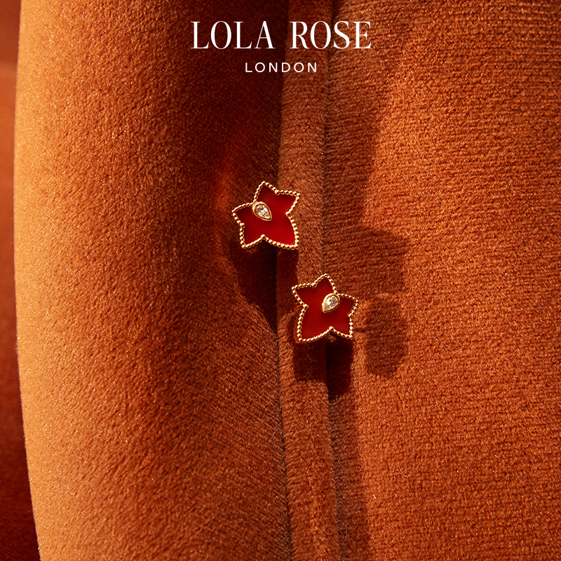 Lola Rose罗拉玫瑰常青藤红玛瑙耳钉女本命年时尚轻奢生日礼物