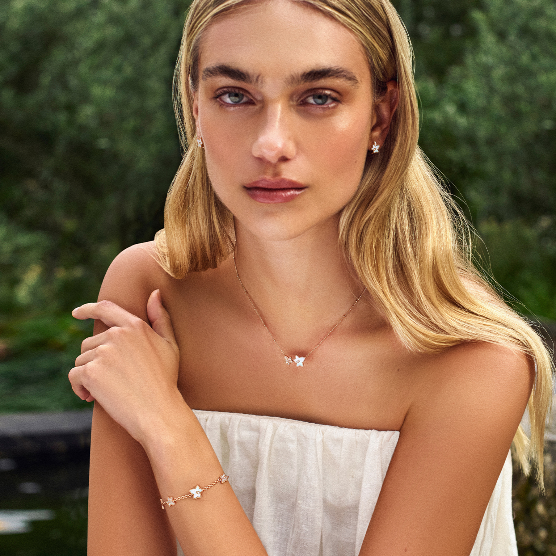 [新品上市]Lola Rose罗拉玫瑰常青藤双叶项链白贝母生日礼物