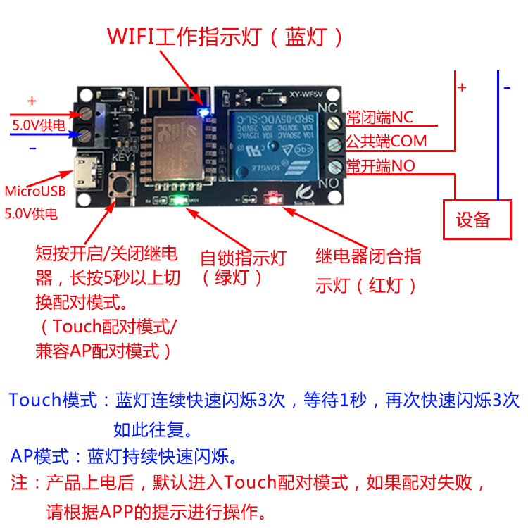 Sinilink欣易联WIFI手机远程控制继电器模块5V 智能家居手机APP - 图1