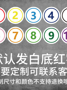 PVC防水防晒数字贴纸可定制