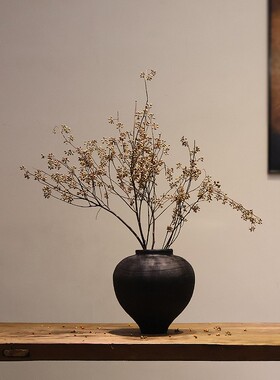 禅意新中式花瓶插干花树脂摆件