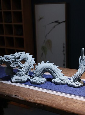 青沙石龙微景观鱼缸造景桌面摆件