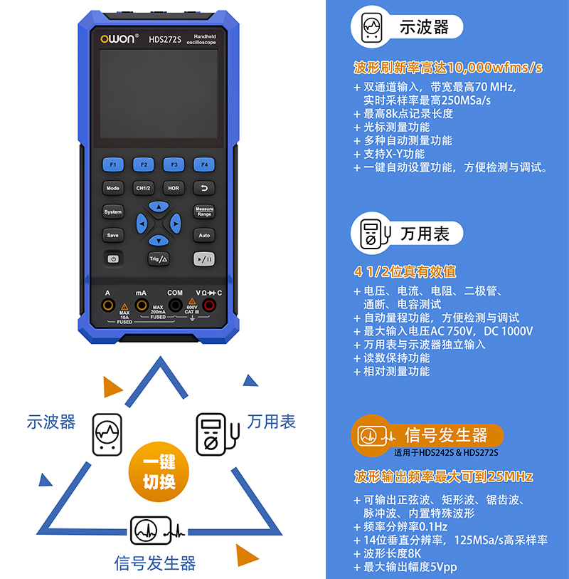 利利普数字示波器HDS1021 3102MN手持小型便携式万用表二合一 - 图1