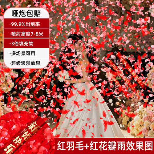 结婚花瓣礼炮礼花筒彩带手拧婚礼喷花筒炮整箱礼宾花婚庆用品大全 - 图2