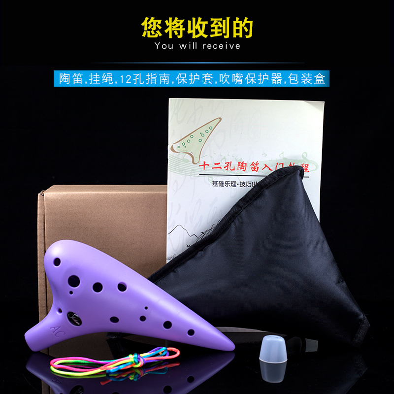 雅的旗舰店【yadi/雅的】初学陶笛塑胶十二孔中音C塑料12孔ac陶笛学生树脂款2