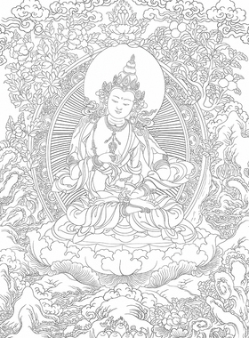 金刚萨埵纯棉油画布唐卡描金
