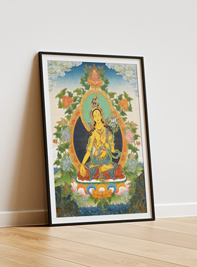 白度母纯棉油画布热贡唐卡描金