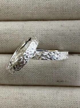 手工999纯银蝴蝶珐琅情侣对戒