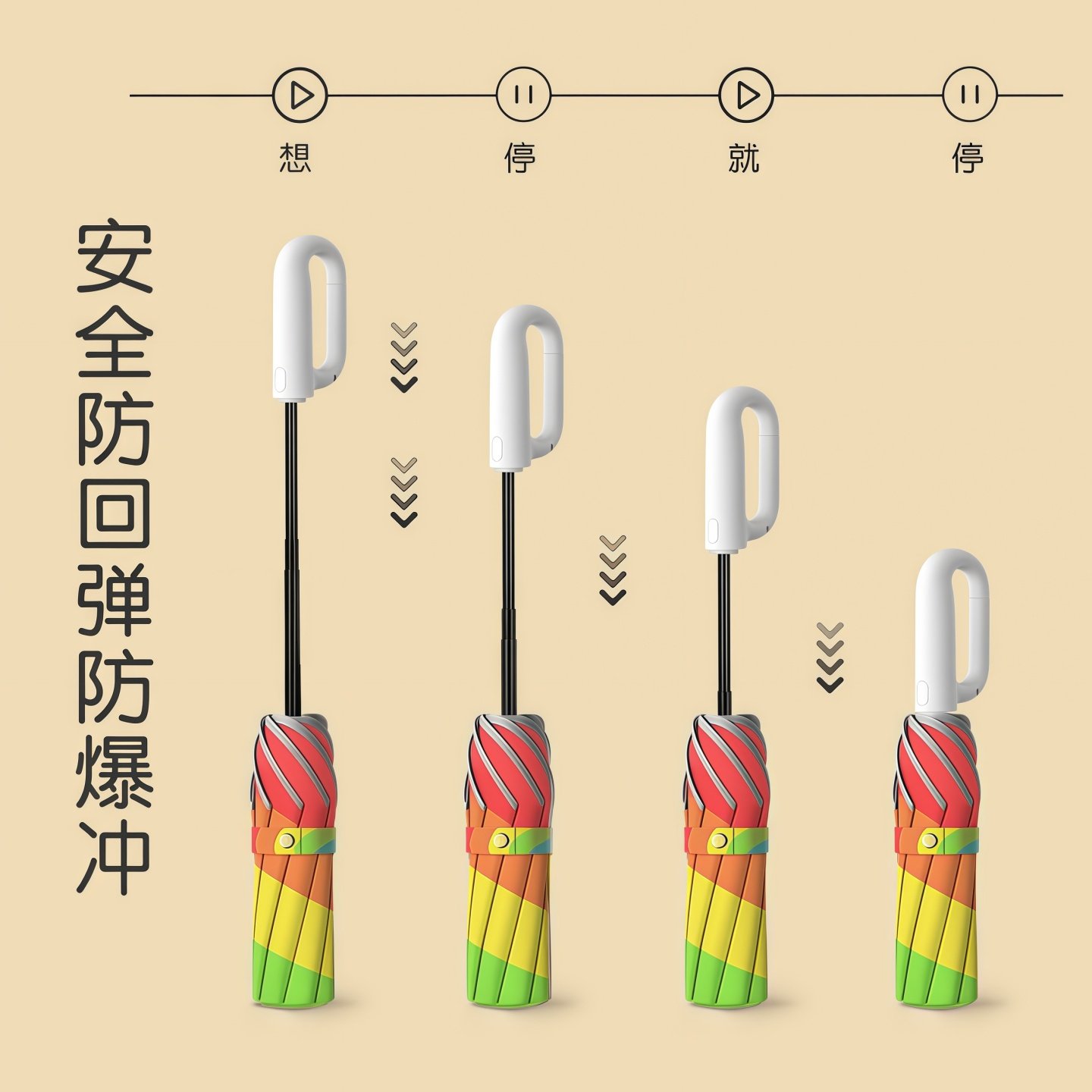 环扣全自动儿童雨伞男女孩小学生上学专用晴雨两用安全圆角折叠伞,淘宝优惠券,粉丝福利购,淘宝优惠卷