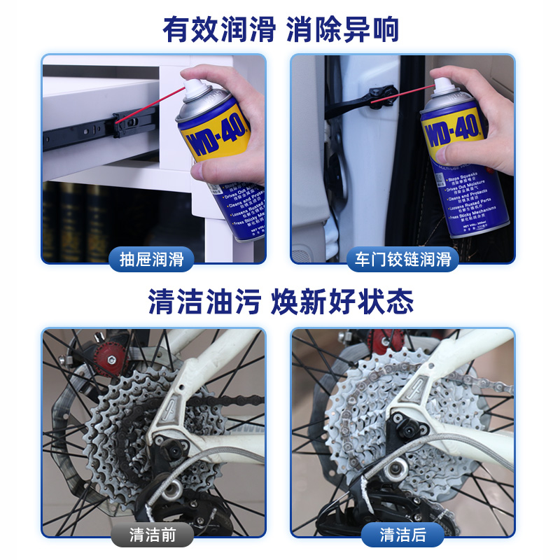 wd-40除锈去锈神器润滑剂金属强力清洗液螺丝松动wd40防锈油喷剂 - 图2