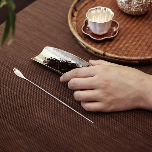 纯银时代 素心茶针茶道零配足银999高端茶拨单个茶道茶席百搭物件 - 图3