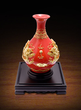 花瓶厦门漆线雕生日祝寿工艺品