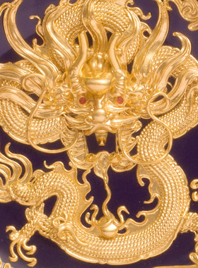 鹭艺轩漆线雕祥龙客厅装饰摆件