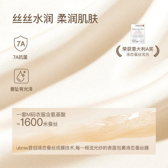 虞书欣同款ubras流光家居服女款长袖带胸垫睡衣男2025年新款秋冬