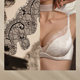 Ubras gold lace double strap/rabbit ear cup bra