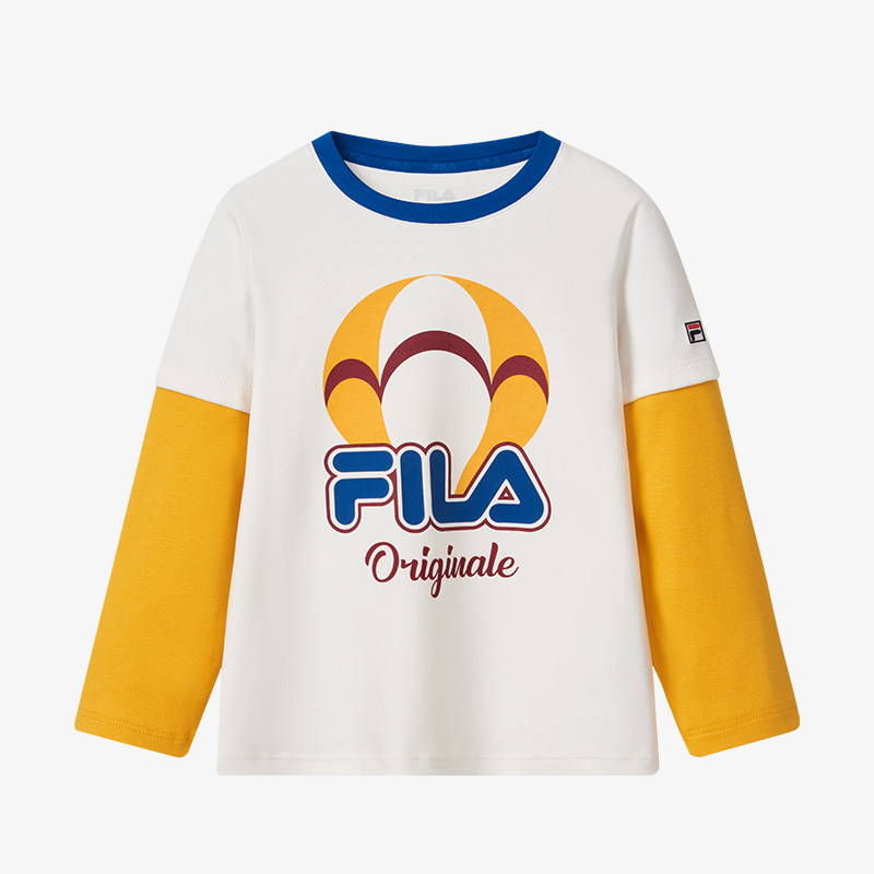FILA斐乐童装儿童长袖T恤2025秋冬新款男小童套头休闲舒适上衣潮,淘宝优惠券,粉丝福利购,淘宝优惠卷