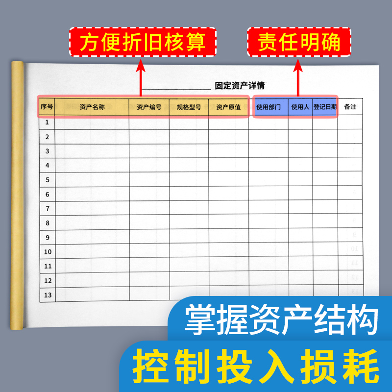 固定资产登记簿固定资产台账本企业固定资产明细账本财务管理固定资产登记本固定资产卡片登记本 - 图2