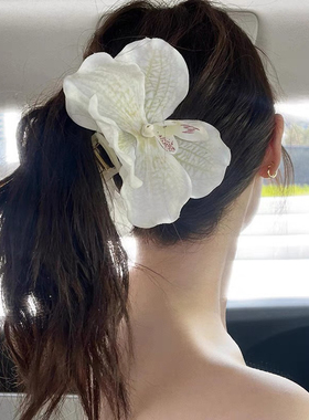 欧阳娜娜nabi同款 高定版蝴蝶兰抓夹田园度假风大号鲨鱼夹发饰女