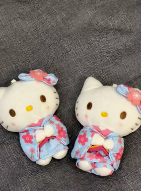 和服hellokitty挂件～樱花辣妹凯蒂猫书包钥匙扣毛绒公仔包挂饰