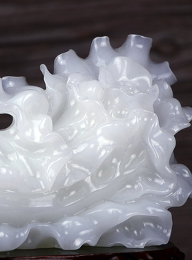 招财纳福天然阿富汗玉石白菜