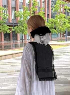 丝绒水溶蕾丝大发圈小香风气质高级感小众韩版潮网红甜美芭蕾