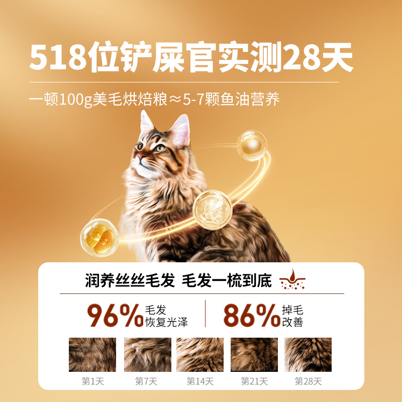 【新品试吃】伯纳天纯全价鲜肉美毛烘焙猫粮试吃成猫幼猫50g*3包-图0