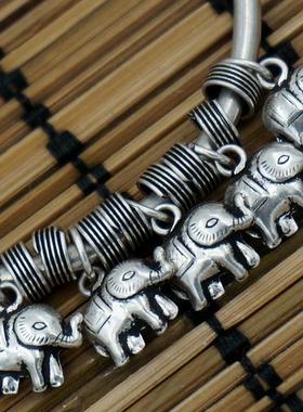 招财小象手镯老银匠新款包邮