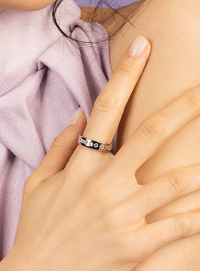 APM明星同款摩斯密码戒指银白