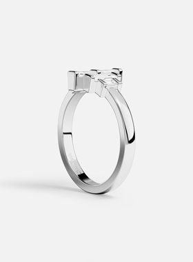 [春季新品]APM Monaco Art Deco戒指银白色方形简约几何设计感