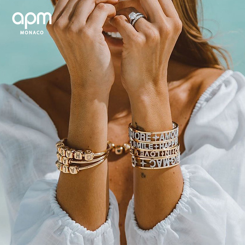 apm monaco定制字母图案高端手镯 APM Monaco手镯
