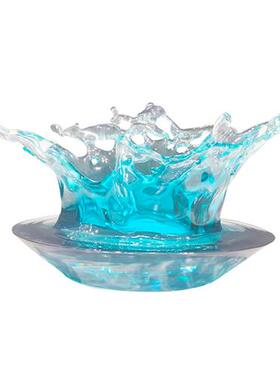 现代大厅悬挂装置水滴吊饰玄关装饰透明树脂落地浪花摆件客厅雕塑