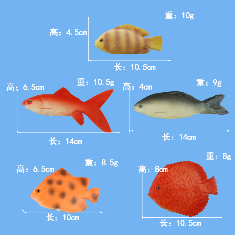 仿真鱼模型 pu假金鱼假鱼鲫鱼锦鲤鱼小孩戏水玩具小海鱼装饰道具-图2
