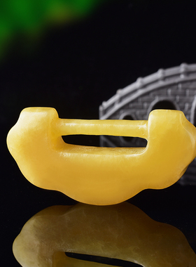 仿古米黄玉复古锁装饰摆件锁具锁扣手把锁中式盒子挂锁明清锁合金