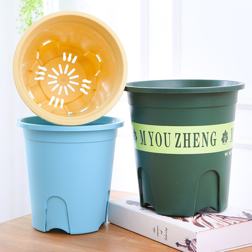 塑料花盆家用透气耐用加仑盆兰花绿萝月季庭院阳台加厚二代控根盆 - 图0