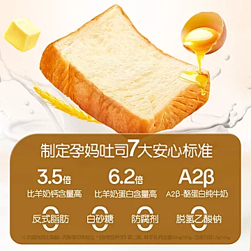 孕味食足孕妇可以吃的高钙纯牛奶厚切吐司[5元优惠券]-寻折猪