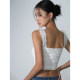 NEVA HU ກົດລະບຽບການຈັບຕາ Lace Camisole ດ້ານເທິງຂອງແມ່ຍິງສັ້ນ Slim Fit Niche Chic Sleeveless Top