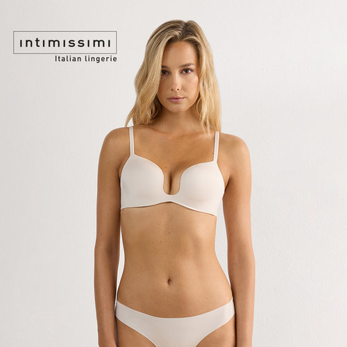 Intimissimi意舒漫女士U型聚拢粉底液内衣无痕隐形光面文胸RPD49N - 图0