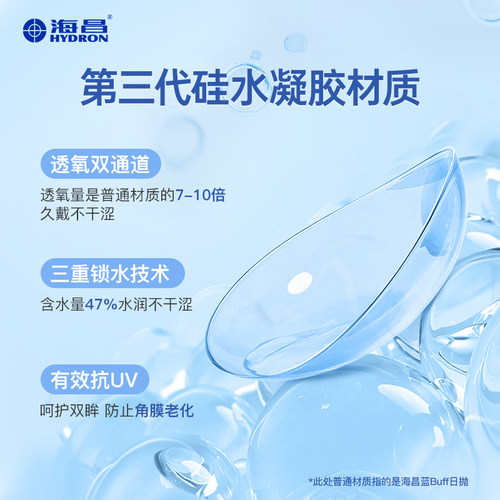 【限时买赠】海昌O2Light硅水凝胶月抛3/6片隐形近视眼镜进口正品 - 图0
