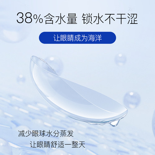 【限时买赠】海昌蓝buff日抛30片隐形近视眼镜舒适官方旗舰店正品 - 图2