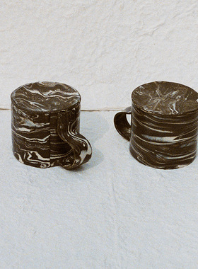 现货EDITOR韩国PollyGarden手绘马克杯咖啡杯手工制作ins礼物